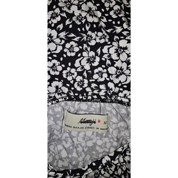 New Anthropologie MAAJI Holly Maxi Dress $138 MEDIUM Black & White Floral - Picture 5 of 5